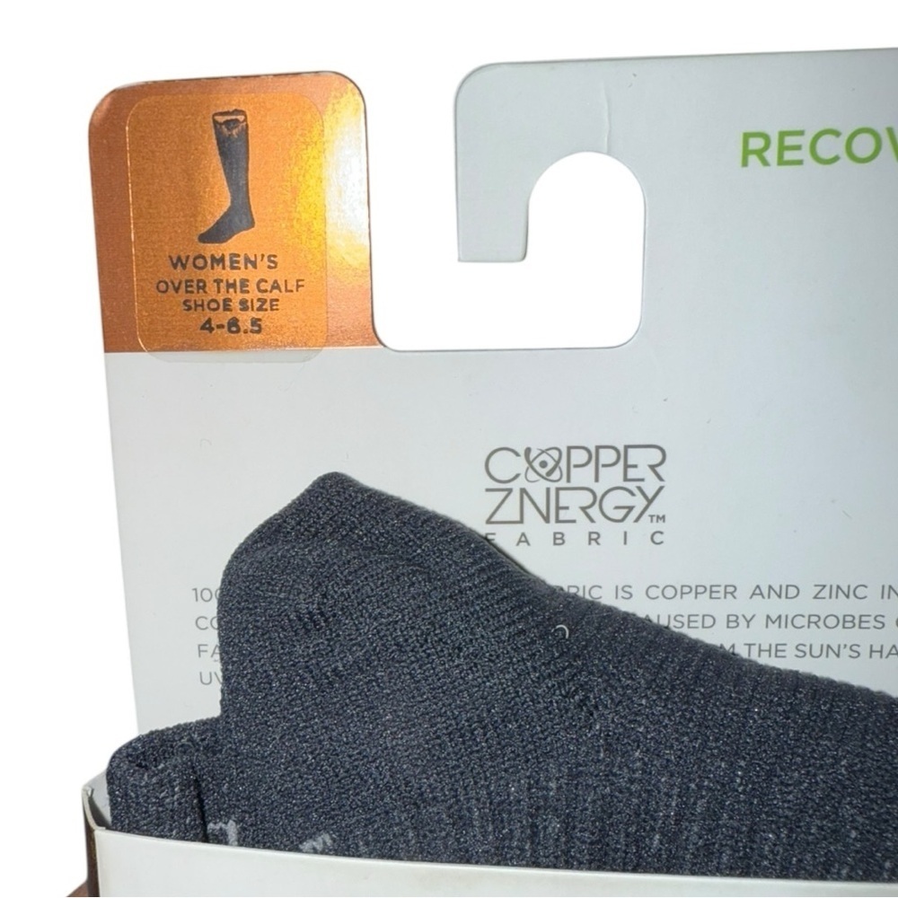 Tommie Copper Women’s Over the Calf Compression Socks 4-6.5 Charcoal NWT - Picture 2 of 3